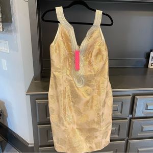 Lilly Pulitzer Gold Valli Shift Dress NWT 10